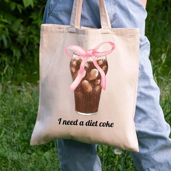 NWT! Diet Coke Tote Bag with Pink Coquette Bow - Picture 1 of 8